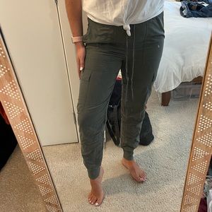 Green Soft Cargo Pants